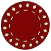 Maroon poker chip. Maroon poker chip