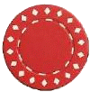 Red poker chip. Red poker chip